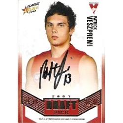 2008 Classic - Draft Pick Platinum Signature - Patrick Veszpremi (Sydney)