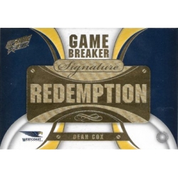 2013 Prime - Signature Redemption - Dean COX (Eagles) Game Breaker